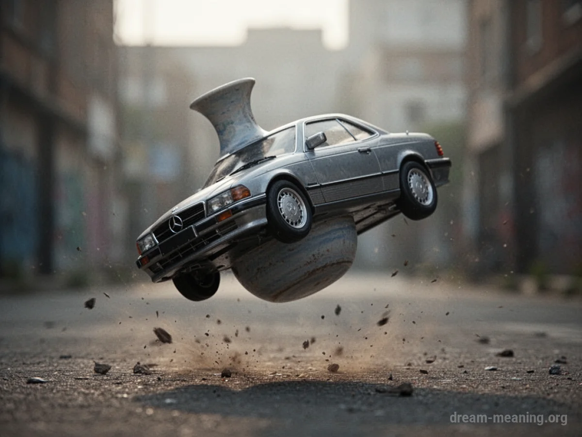 An inanimate object falling towards a surface.