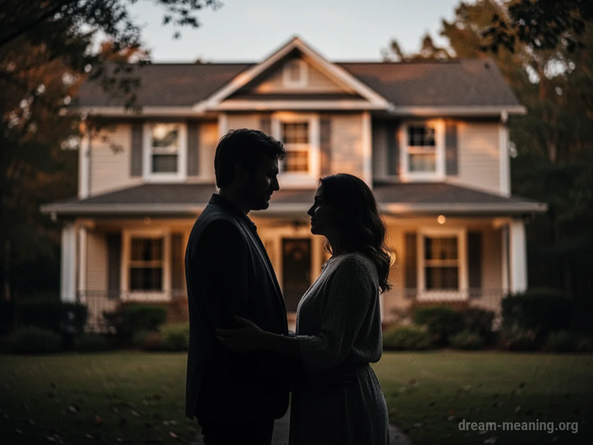Silhouettes of a man and woman standing side-by-side.