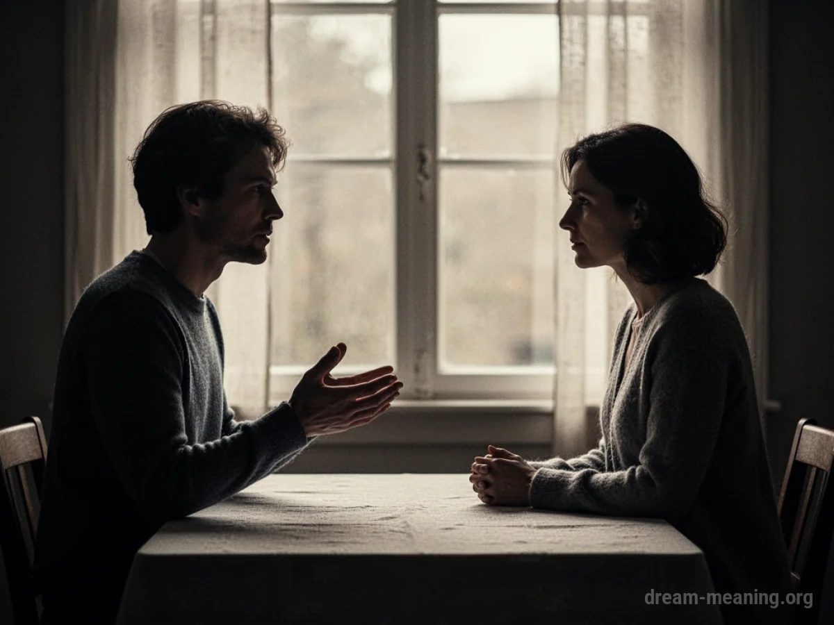 Two silhouetted figures across a table.