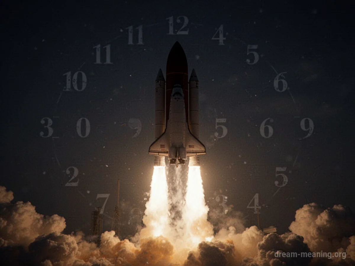 A rocket poised for launch with subtle countdown numbers in the background.