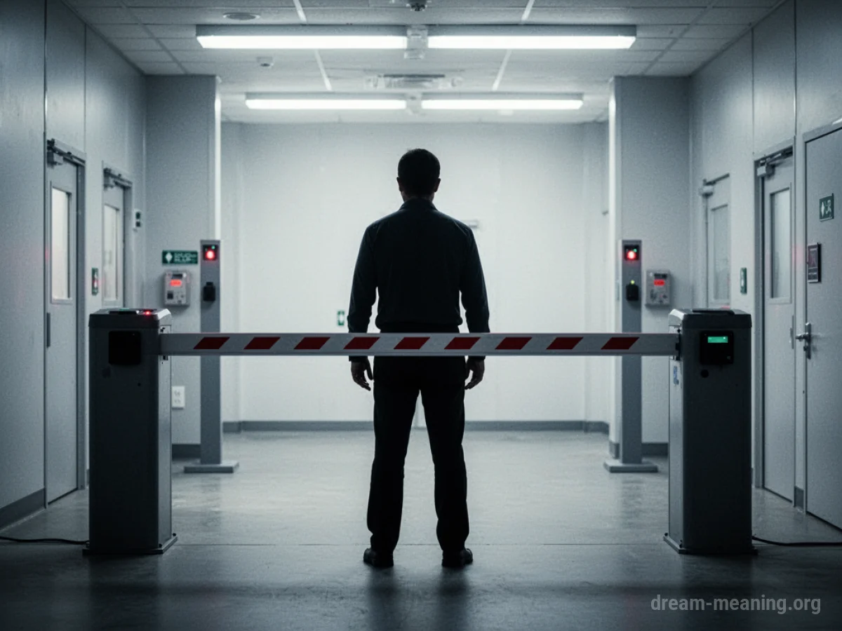 A person silhouetted against a bright light at a security checkpoint.