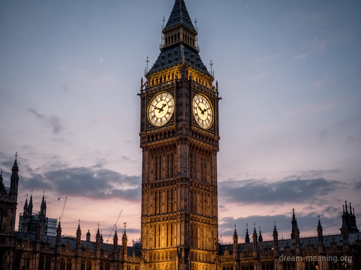 A large clock tower with visible clock hands.