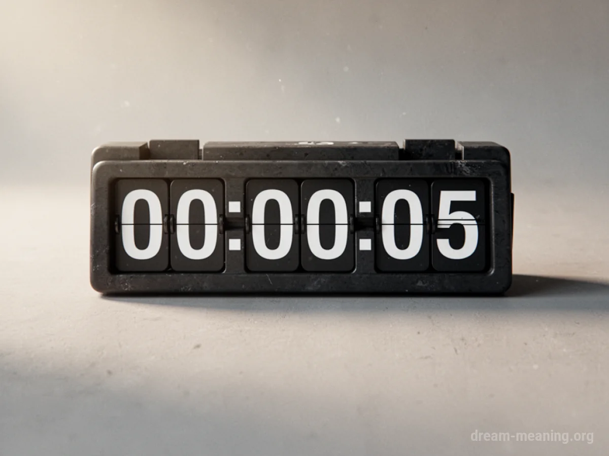 A digital countdown timer showing five seconds remaining.