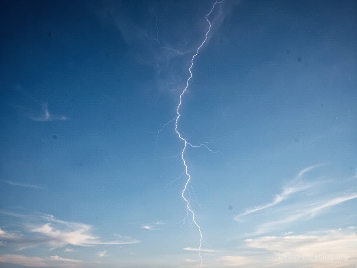 A thin, jagged crack appearing in a clear blue sky.