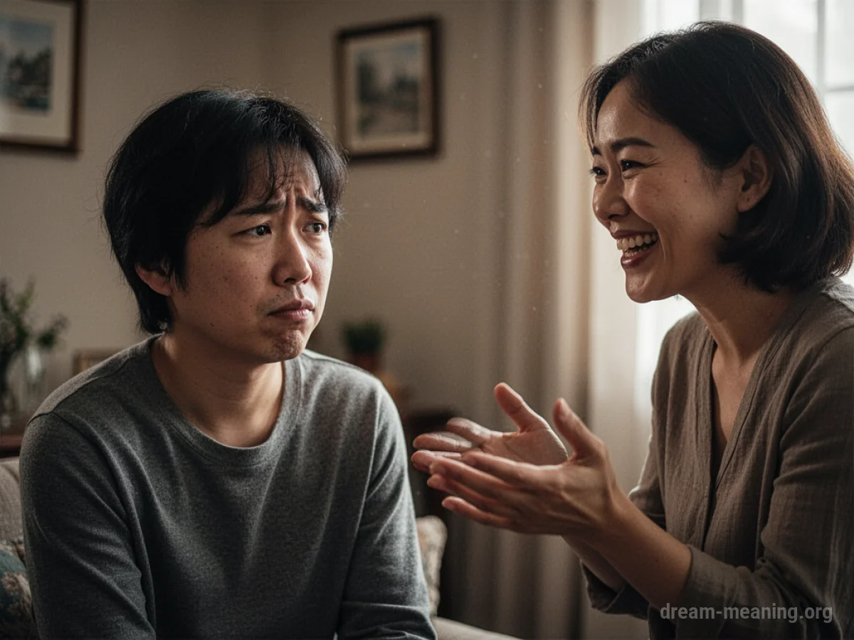 A person speaking enthusiastically to another person who appears hesitant.