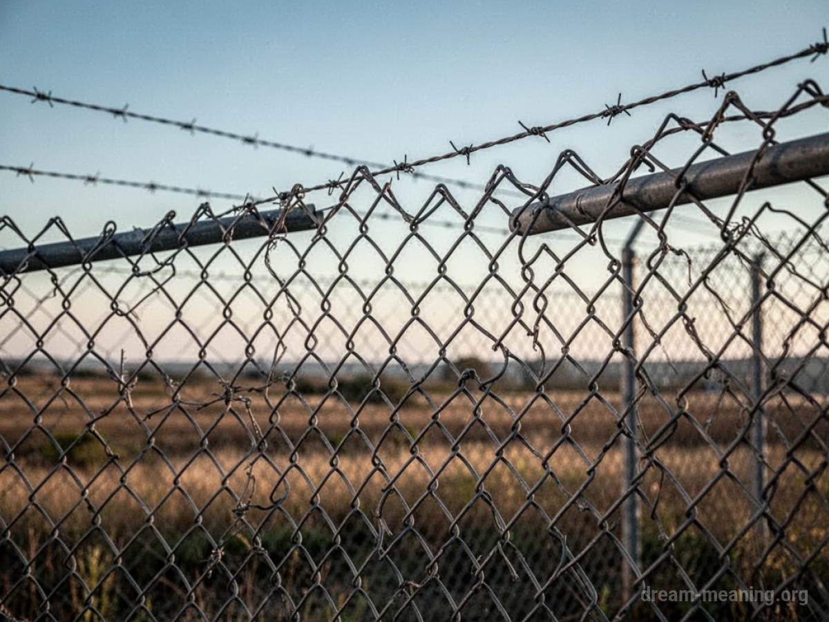 A tall chain link fence in a field.