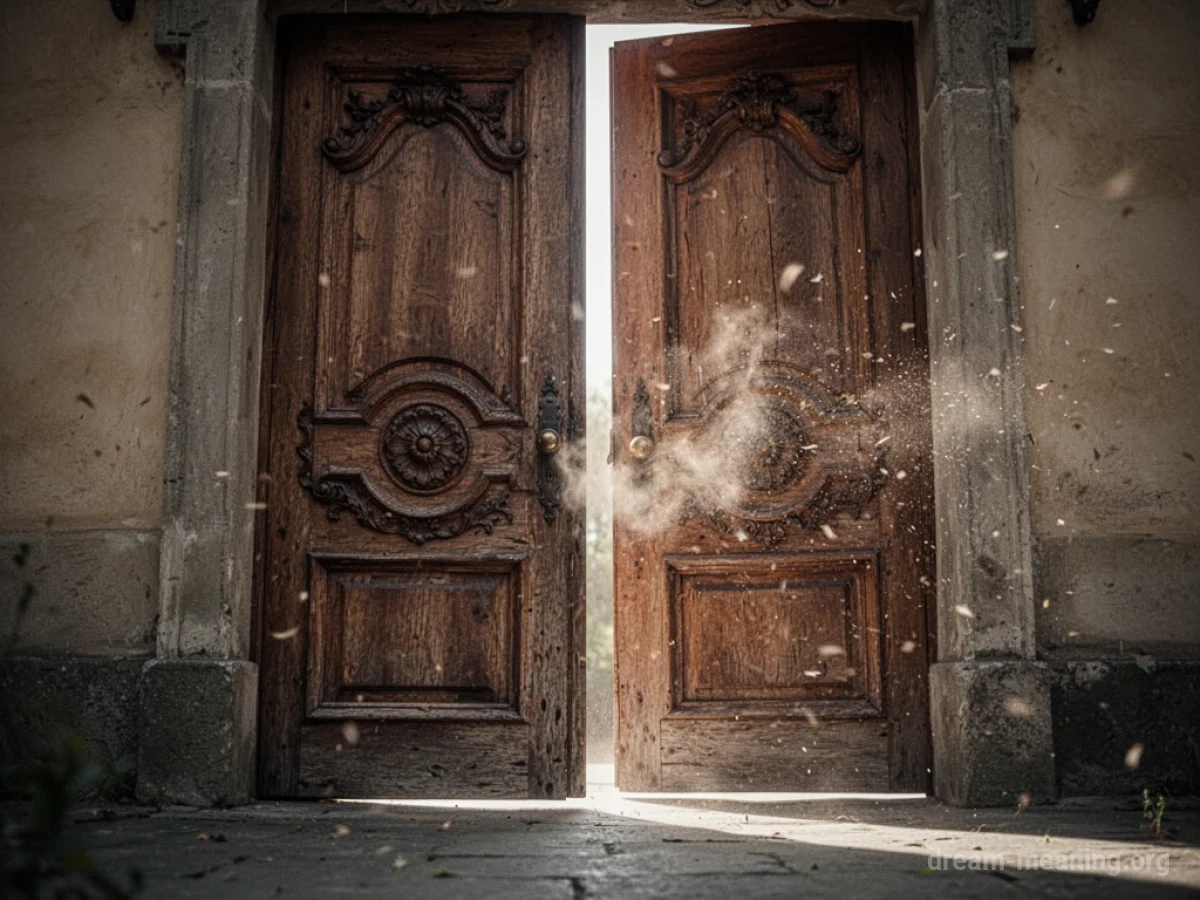 A wooden door slamming shut.