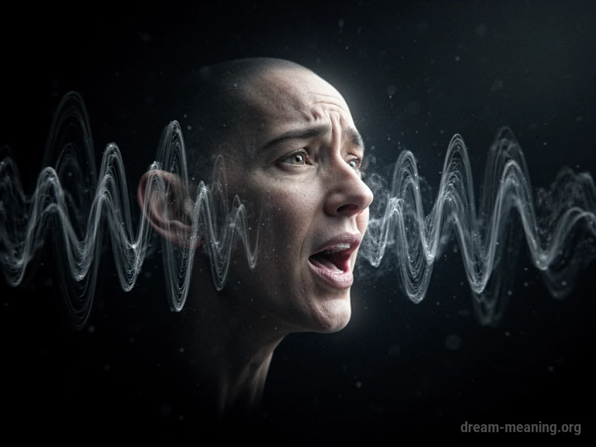 Sound waves emanating from a dark, indistinct source.