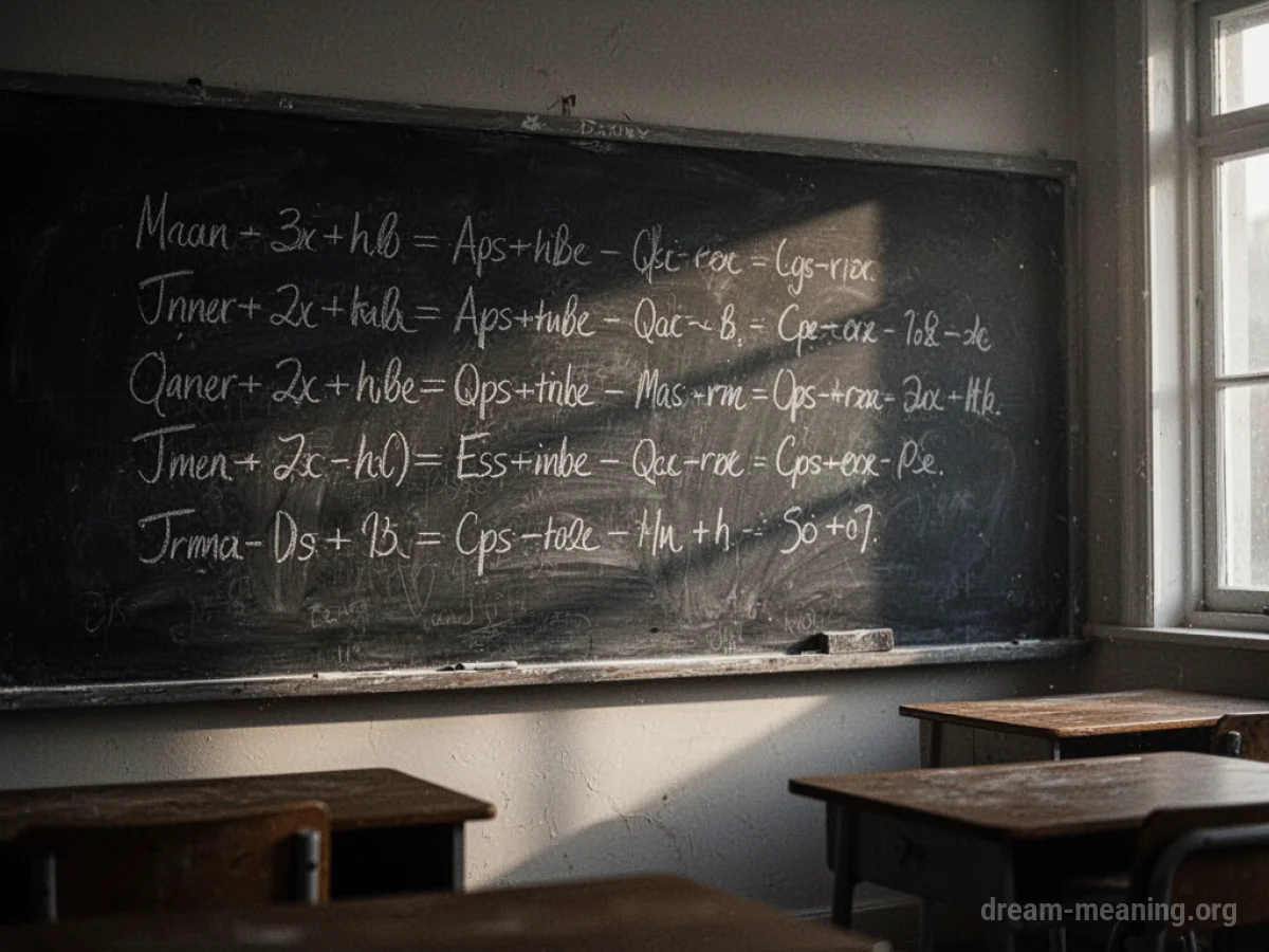 A blackboard with chalk writing.