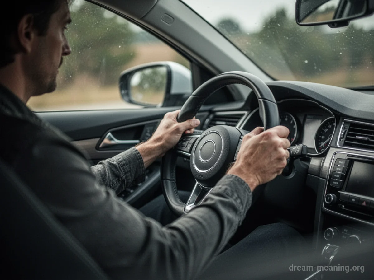 View from a car's passenger seat looking towards the driver's seat.