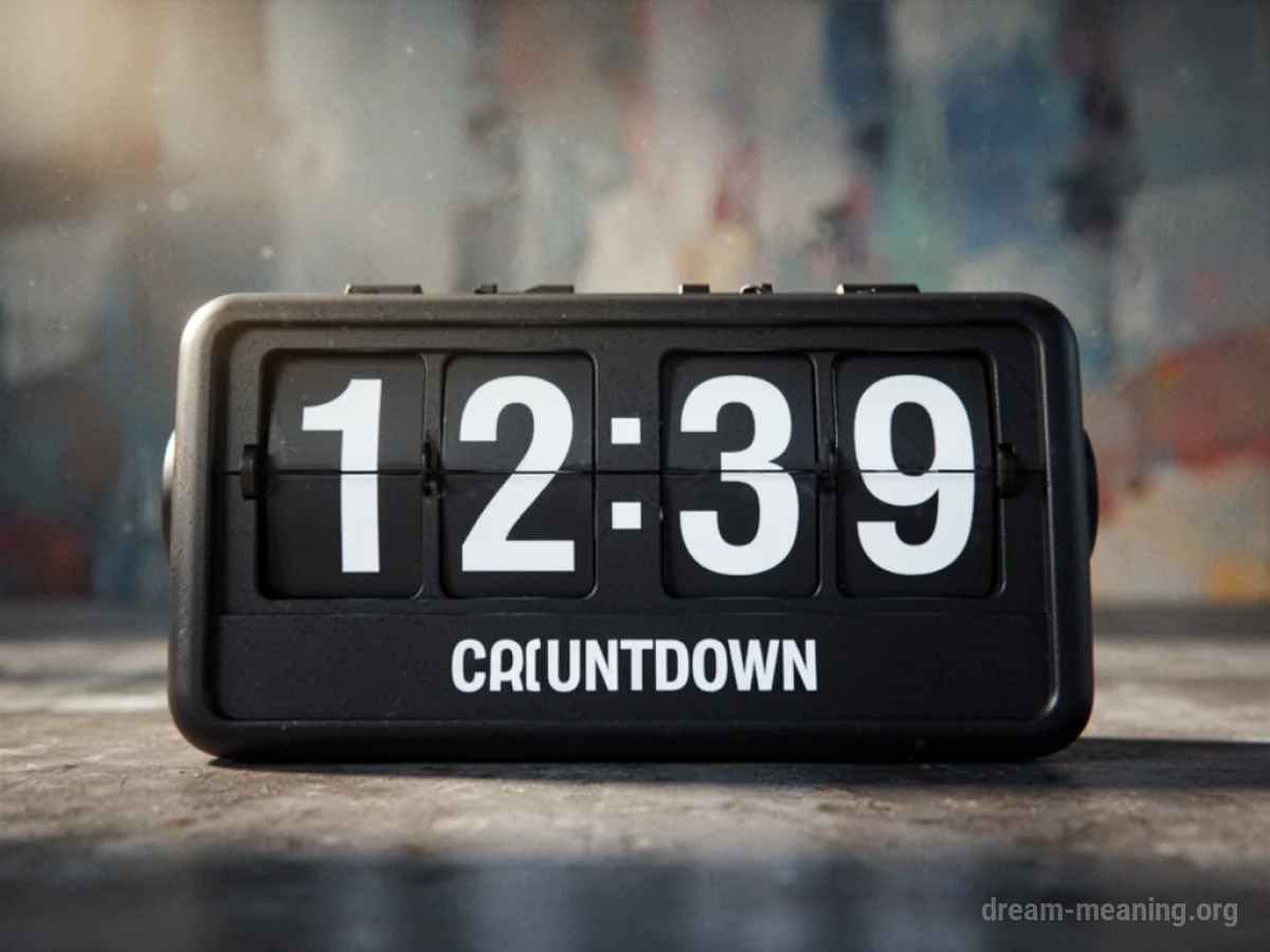 A digital countdown timer with red numbers showing a short time remaining.