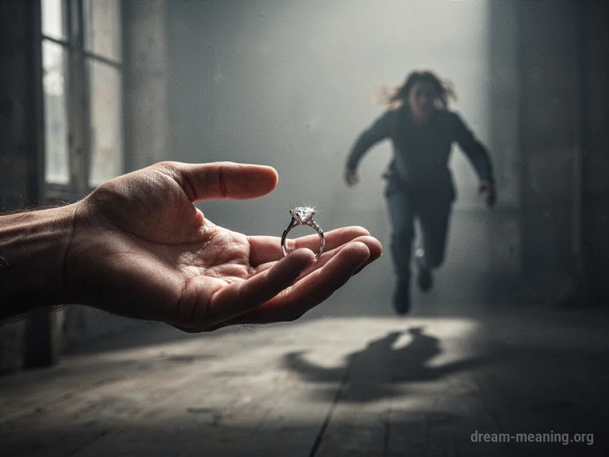 An empty hand reaching out, a shadow moving away in the distance.