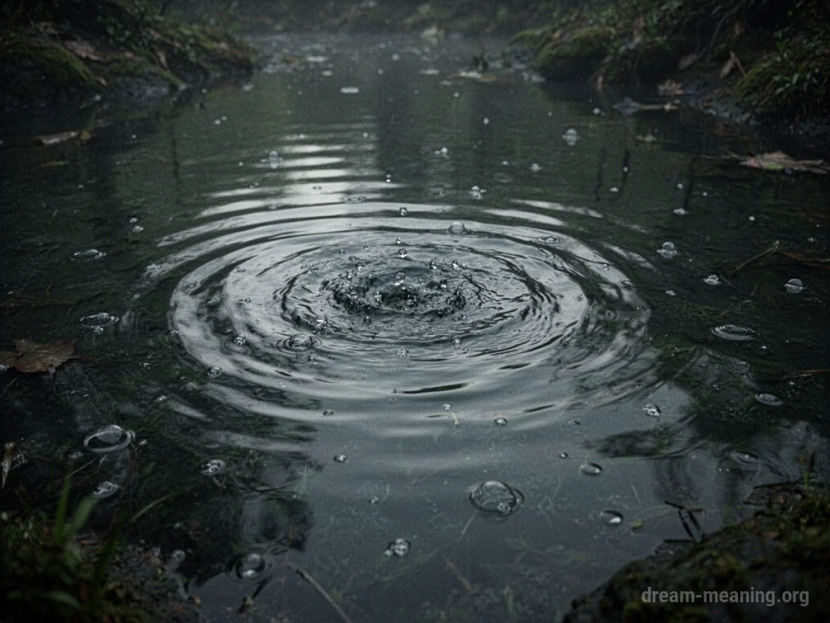 A murky pool of dark, opaque water.