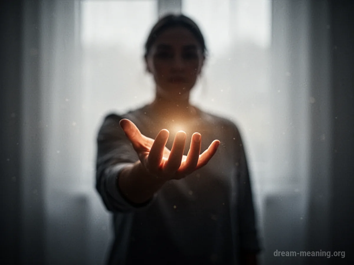 Silhouette of a person's hand with a gentle light.