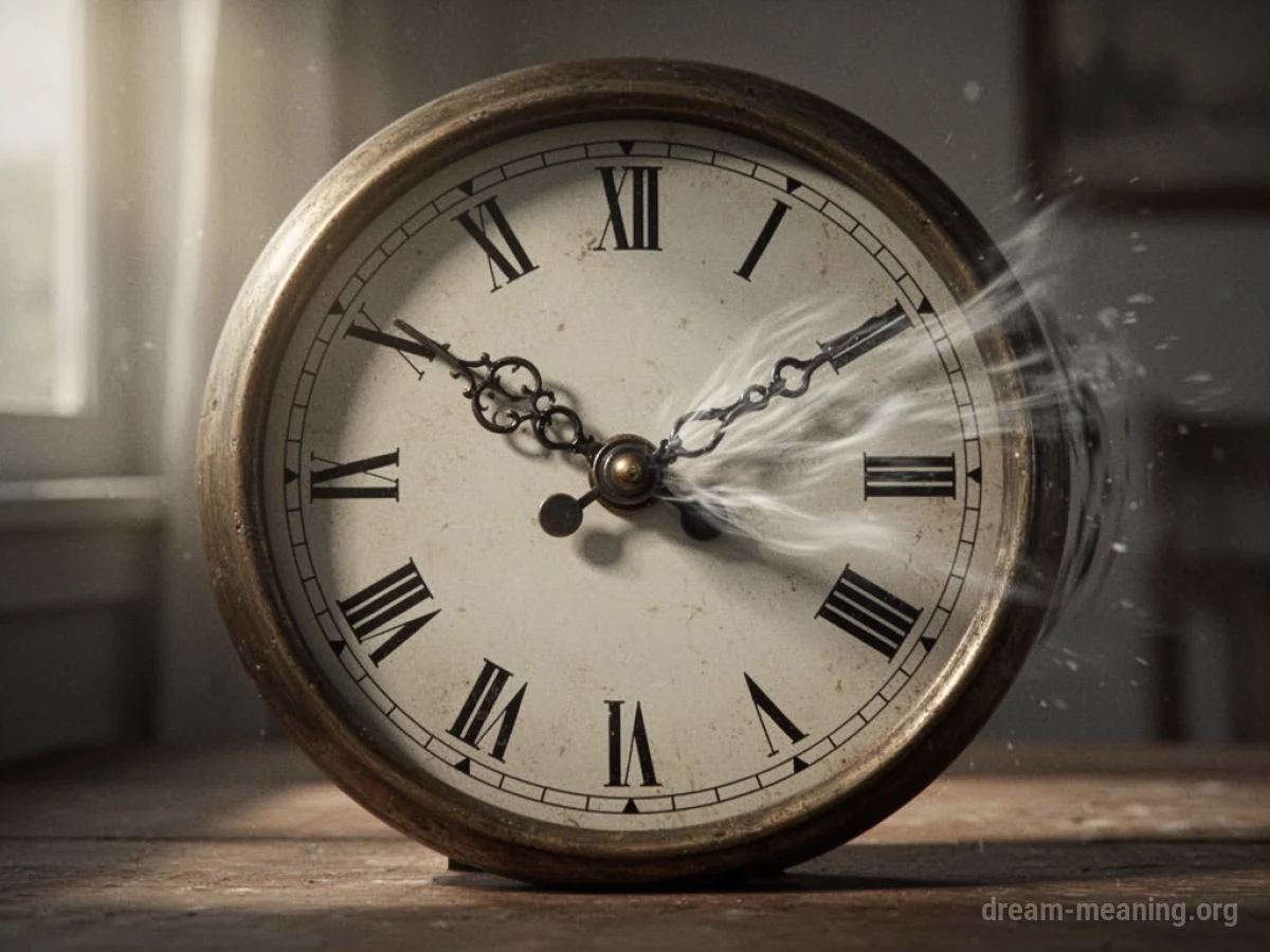 Clock hands being pushed backward.