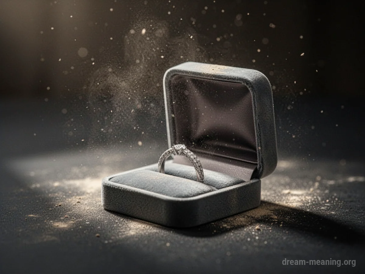 An open, empty velvet ring box.