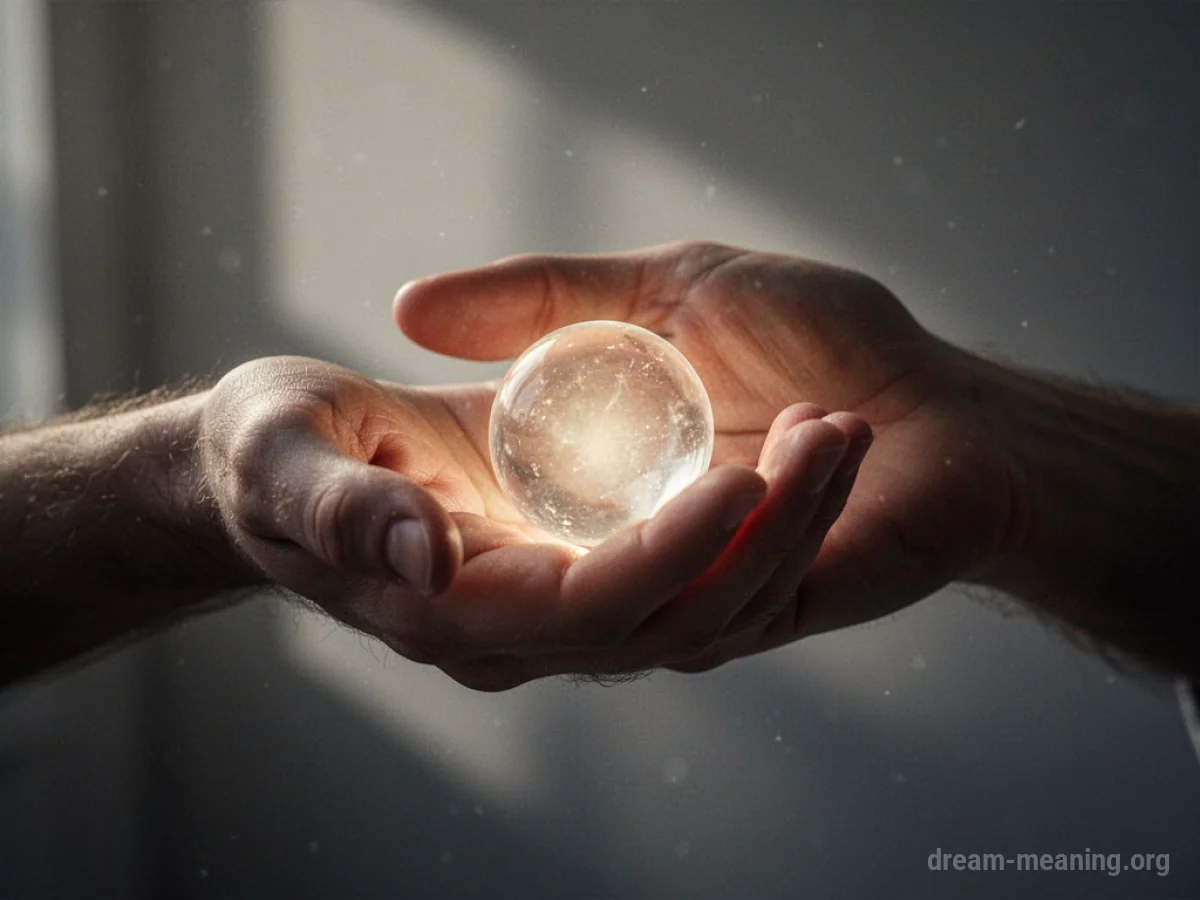 A hand cupping a small light.