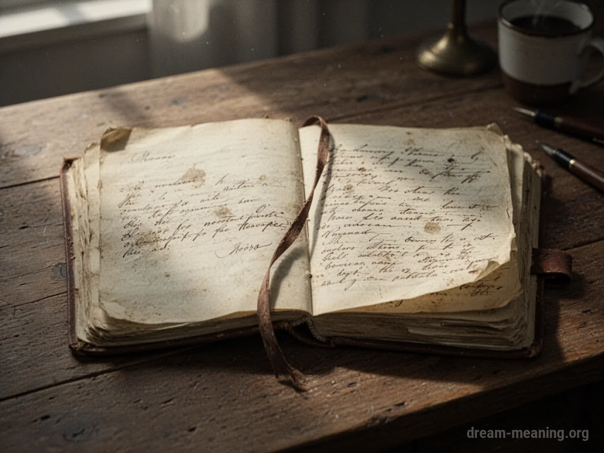 An open diary on a desk.