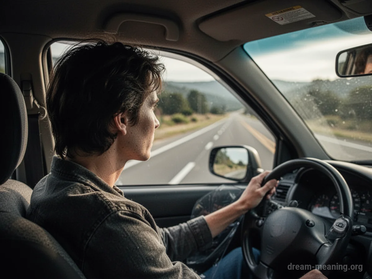 View from a car passenger seat looking at the road ahead.