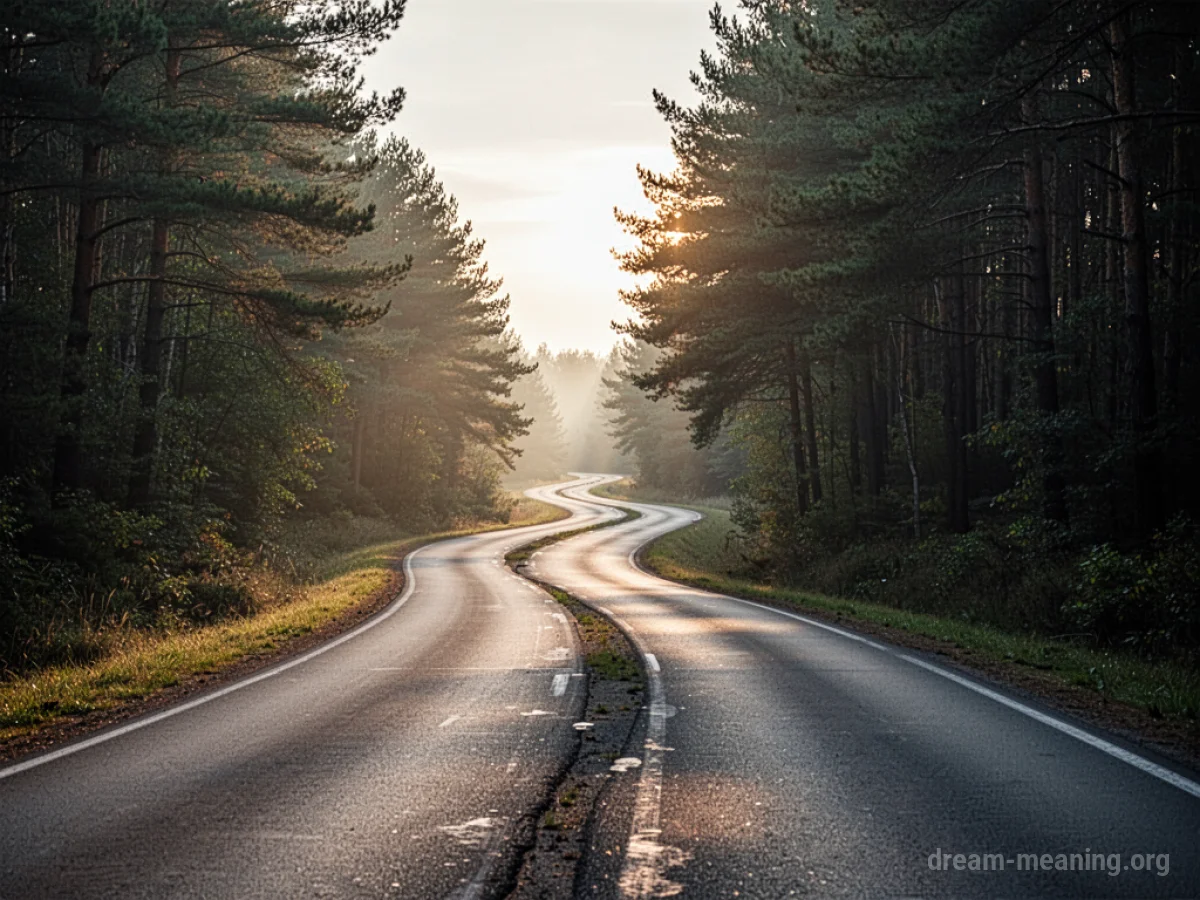 A road forks into two separate paths, one illuminated, the other dark.