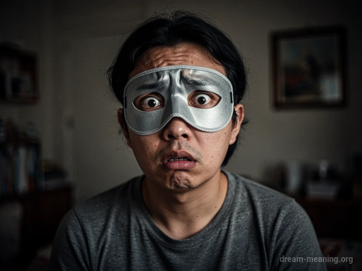 A person wearing a mask that is not fully concealing their face.