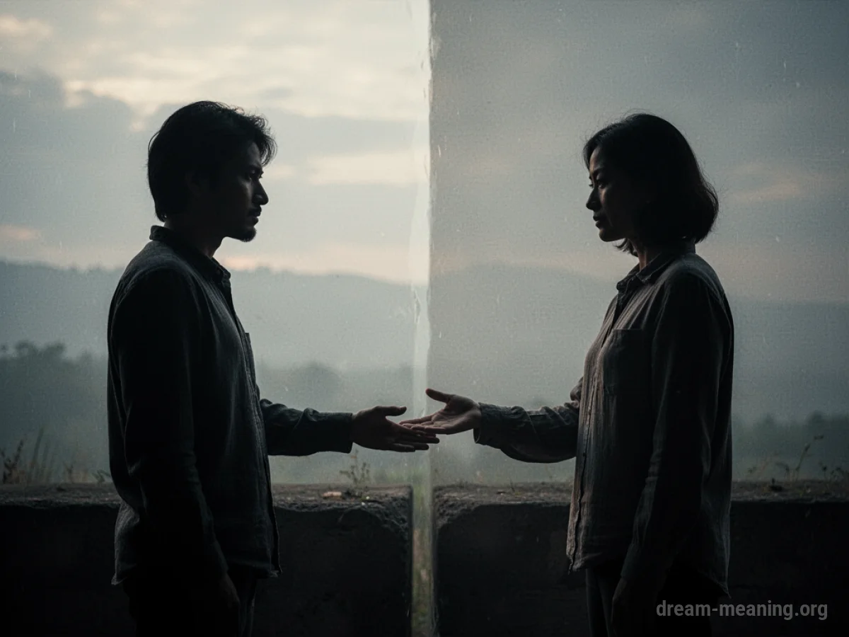 Silhouettes of two people facing each other with one hand extended.