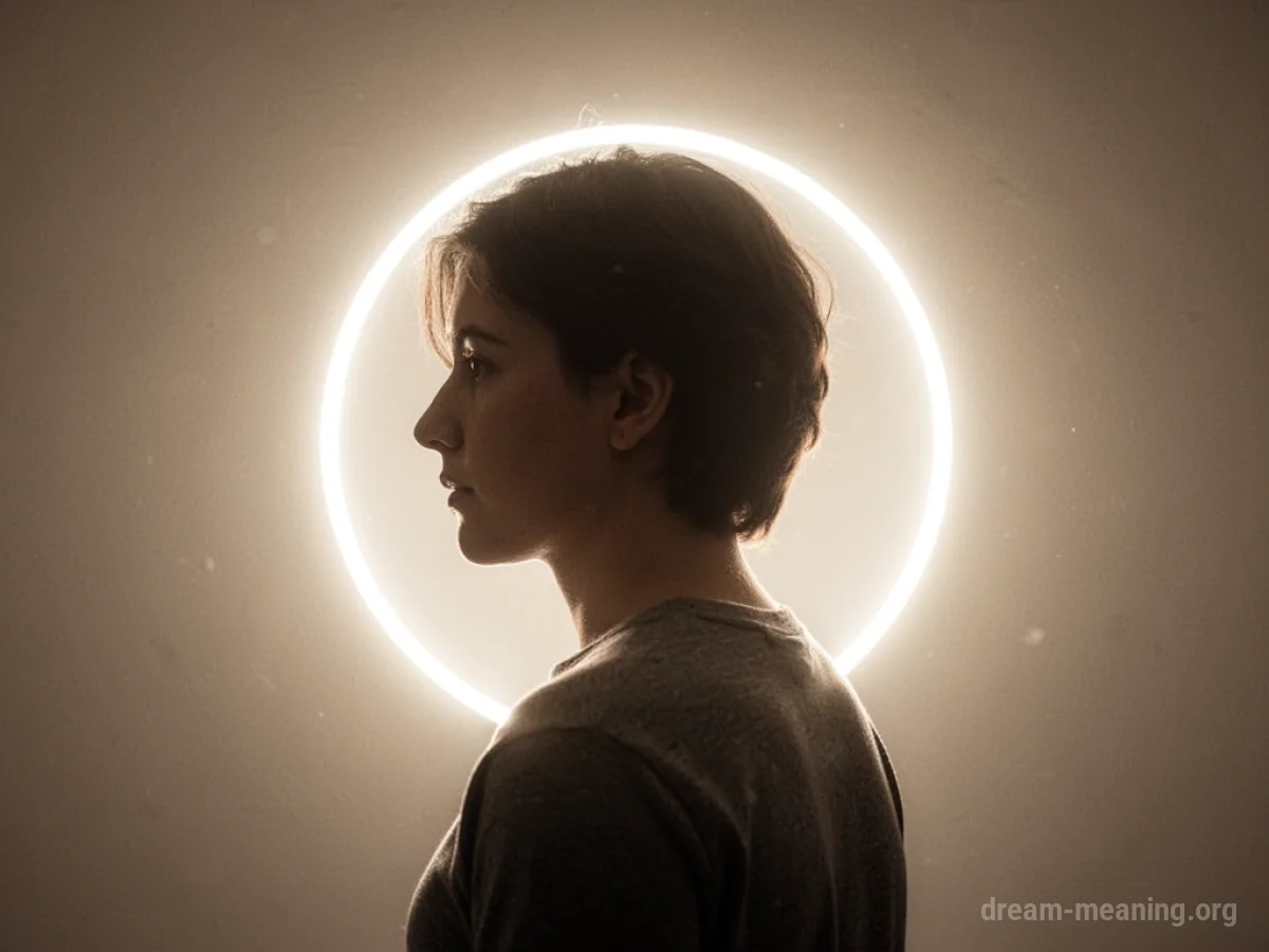 A person's silhouette surrounded by a subtle, colored light.