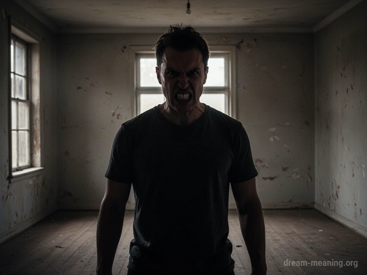 Silhouette of an angry person in a dark room.