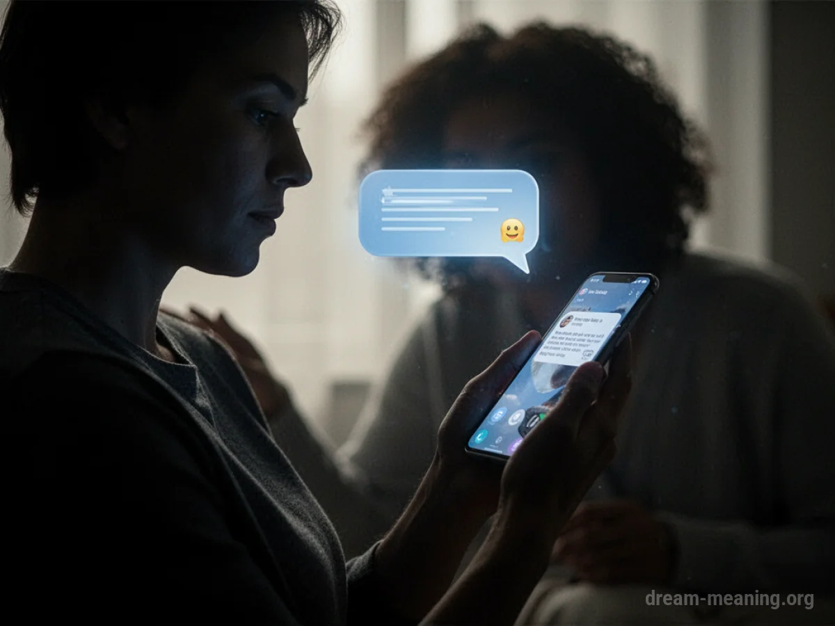 Silhouette of a person holding a glowing phone with a message bubble.