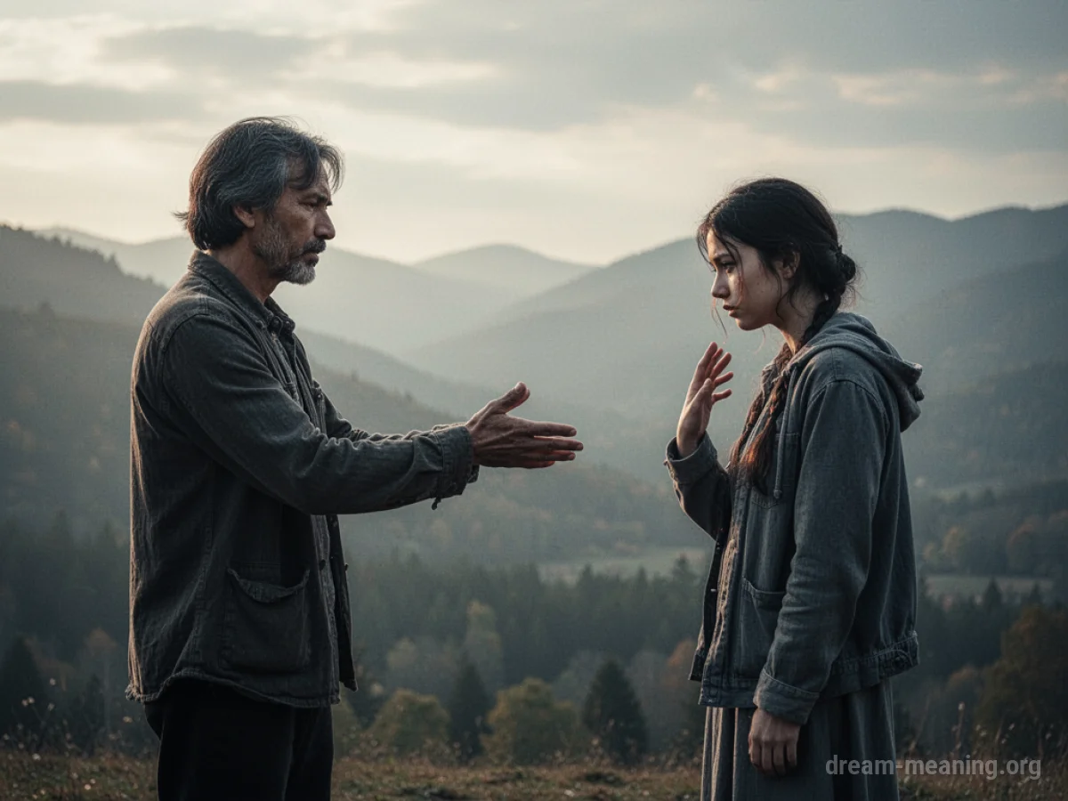 Two people standing apart, one reaching out tentatively.