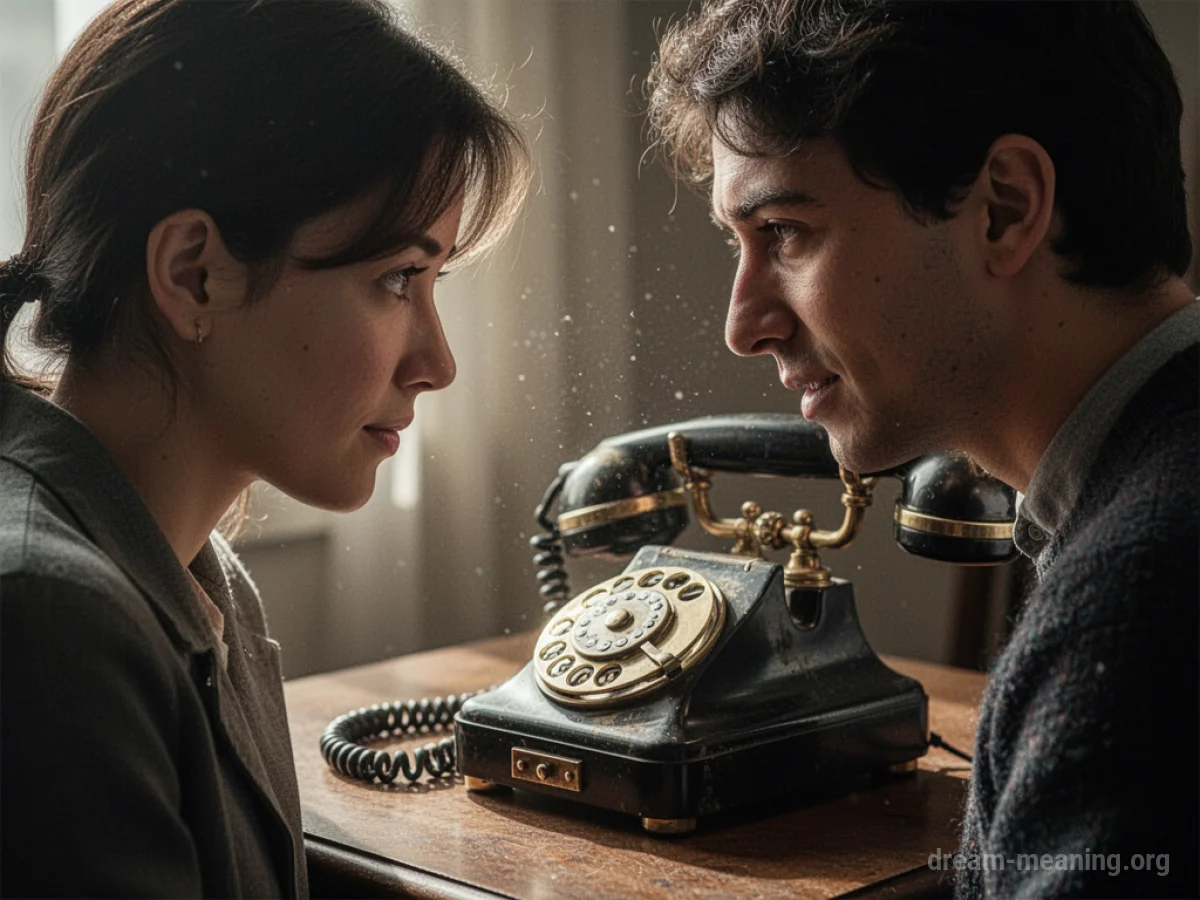 A hand reaching for a ringing, old-fashioned telephone.