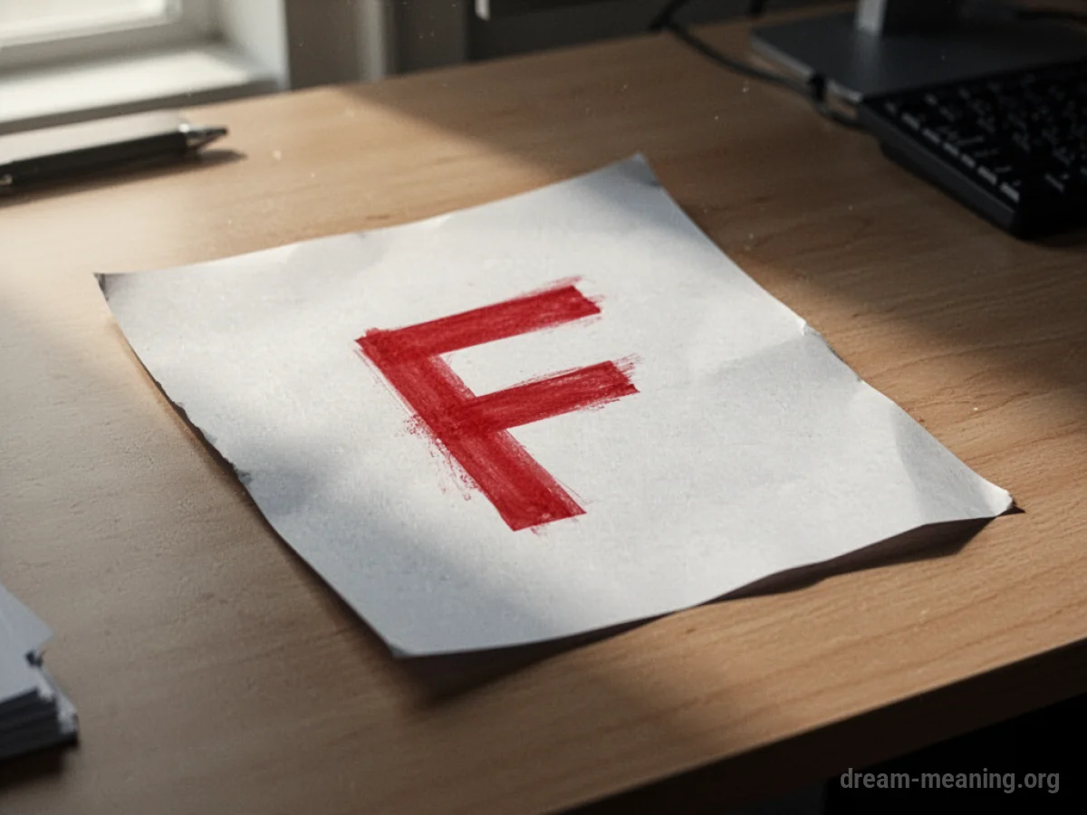 A test paper with a large red F marked on it.
