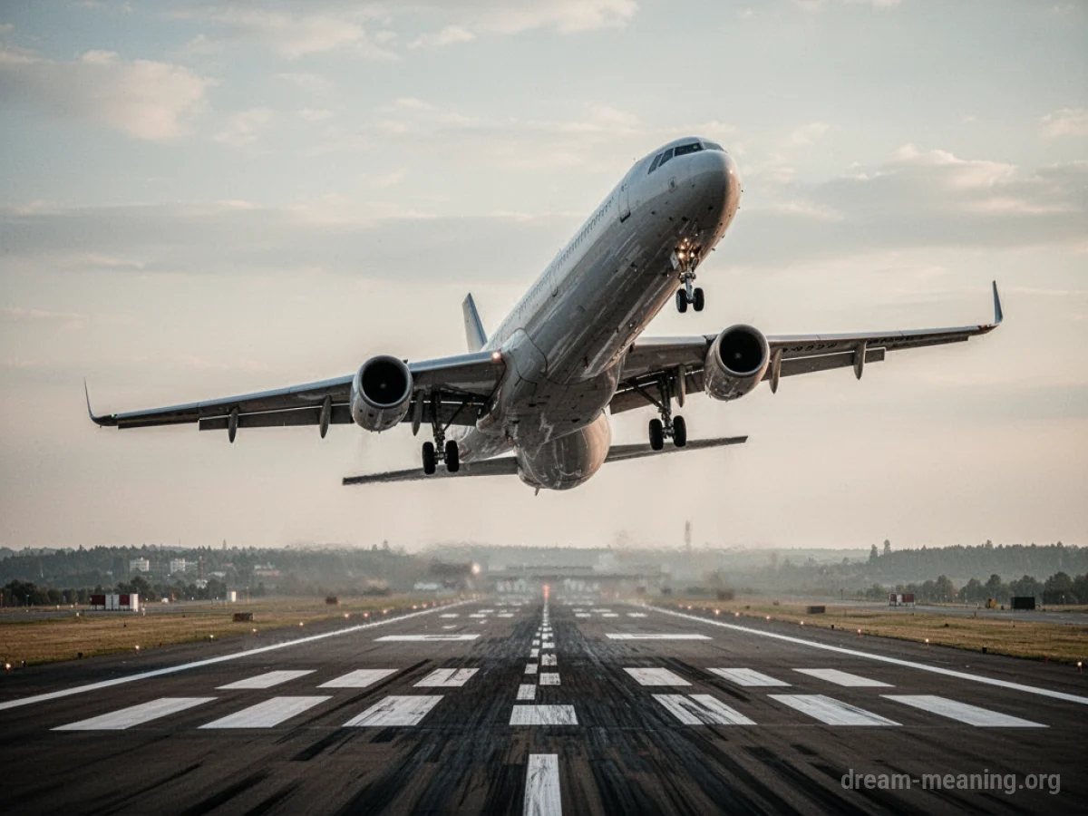 A commercial airplane descending towards a runway.