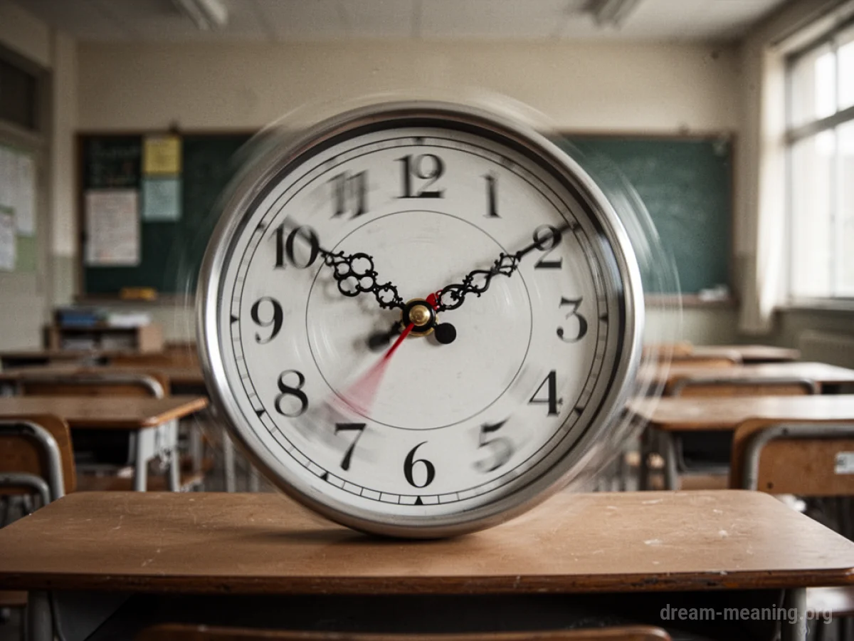 A clock face with blurred, fast-moving hands.