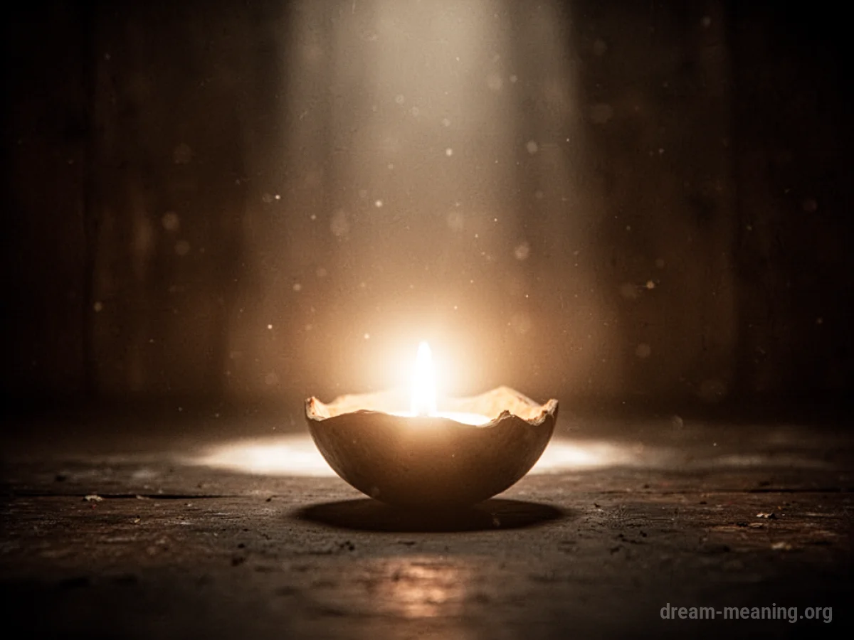 A gentle, luminous light source casting a soft glow in a dark room.