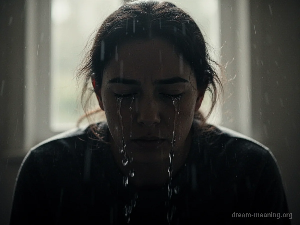 Silhouette of a person crying intensely from behind.