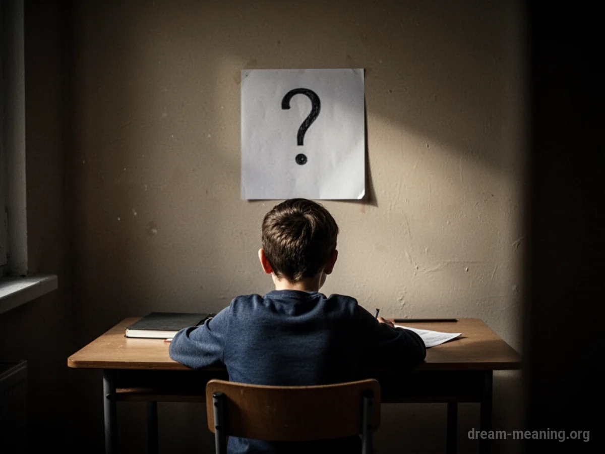 Student sitting at a desk with a blank paper.