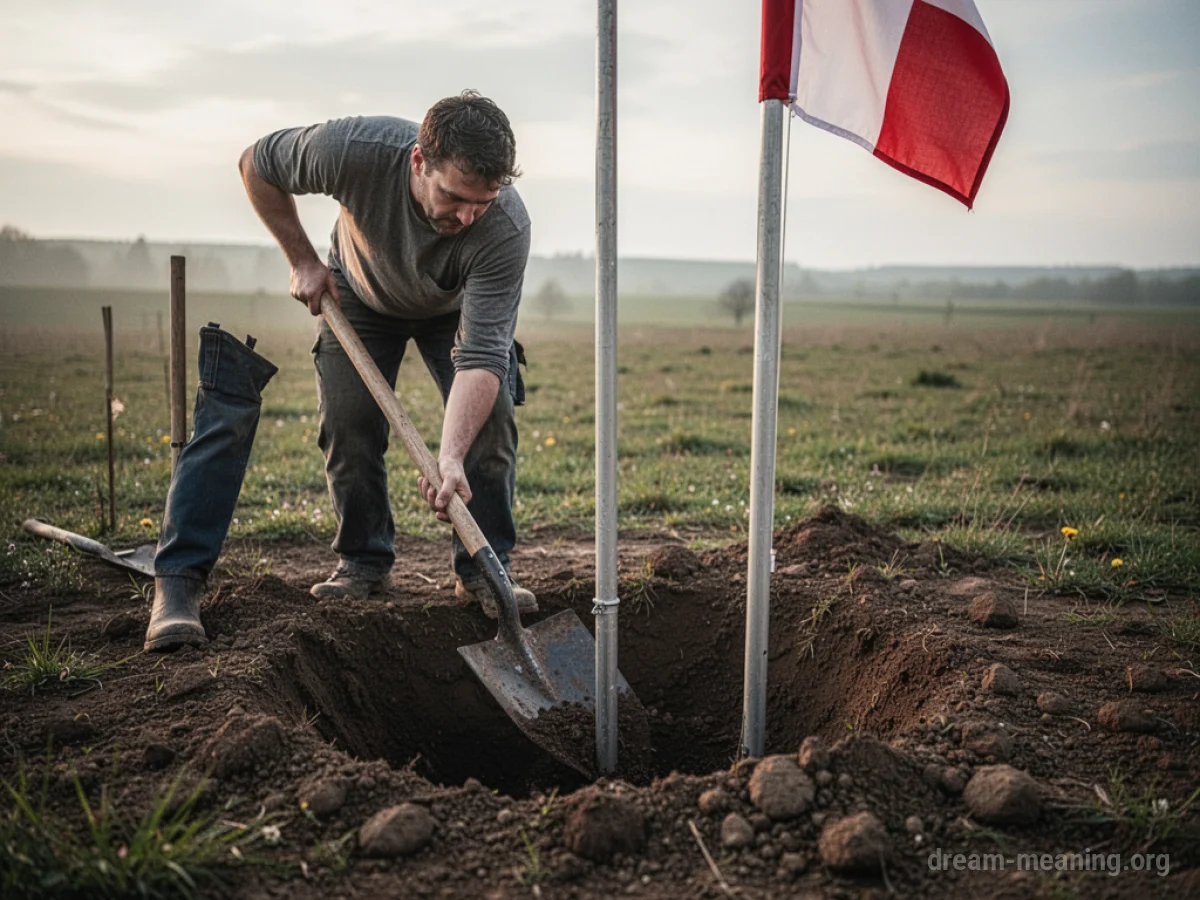 A person digging a hole in the dirt with a shovel.