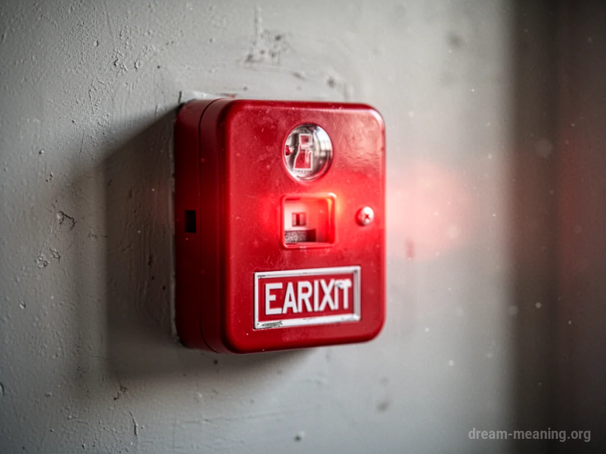 A red fire alarm pull station mounted on a plain wall.