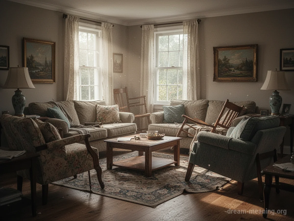 A living room with furniture in slightly altered positions.