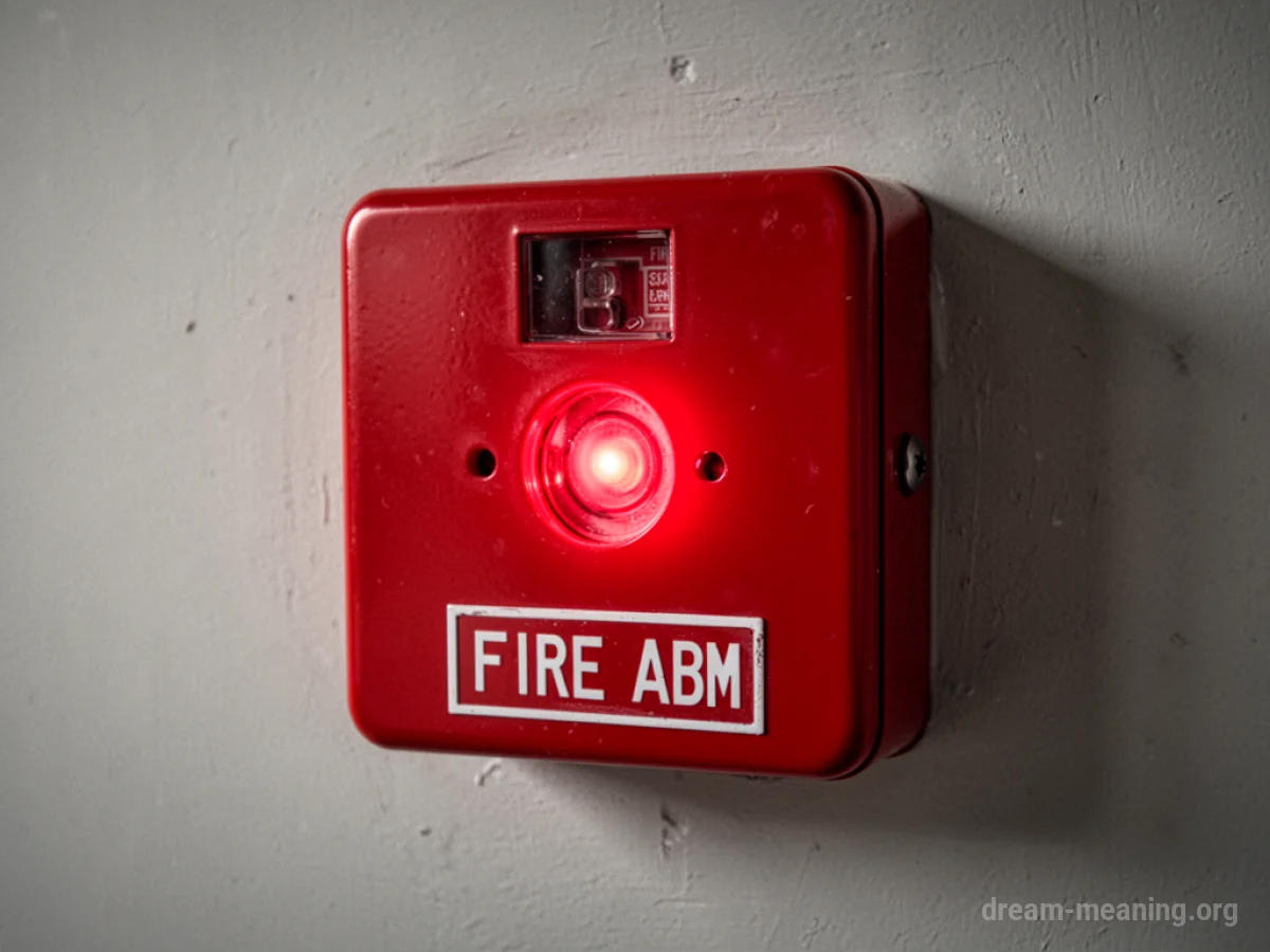 A red fire alarm box on a wall.