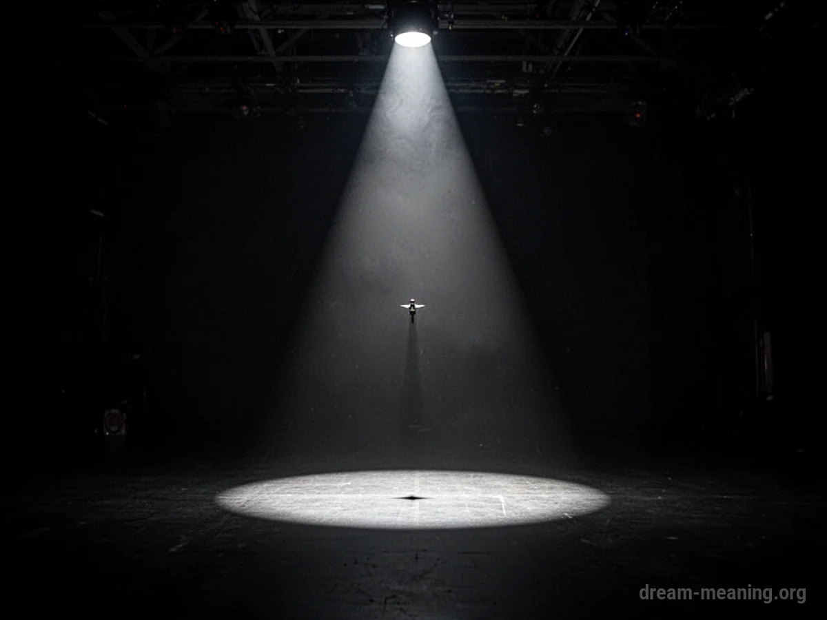A bright spotlight shining on a circular target.