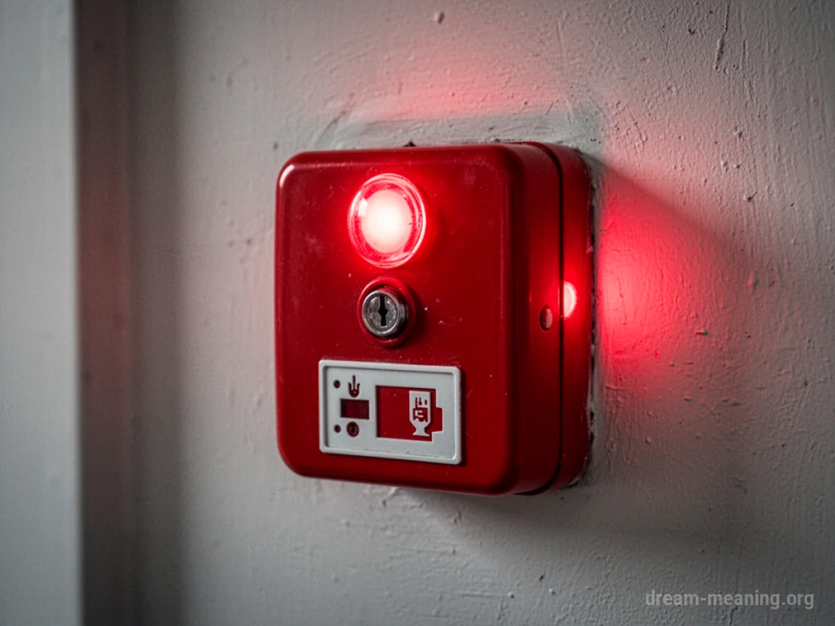 A red fire alarm mounted on a white wall.