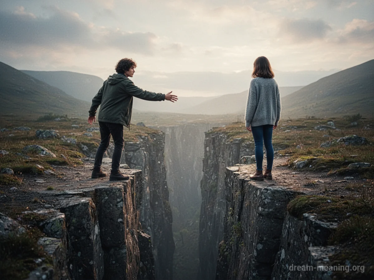 A person extending their hand across a gap towards another person's back.