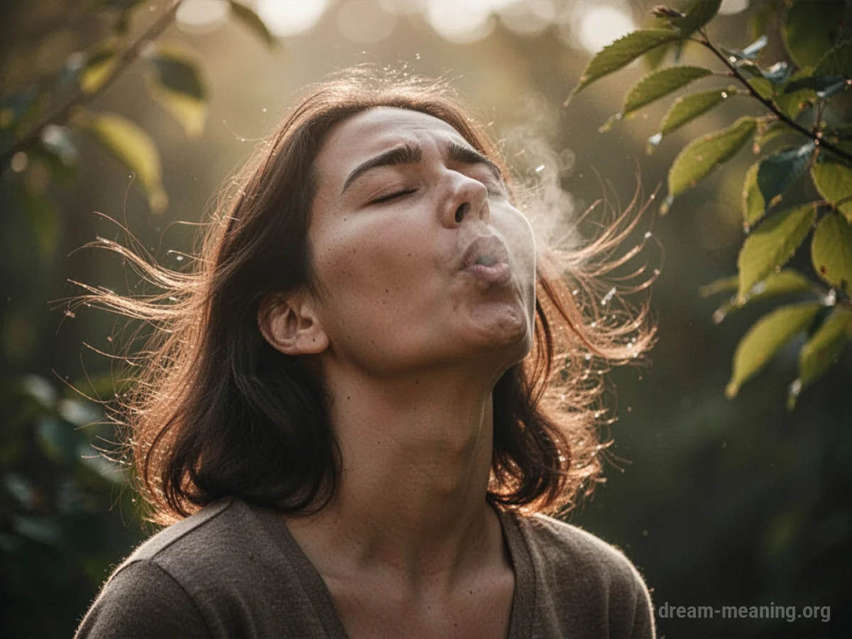 Silhouette of a person with eyes closed, light shining on them.