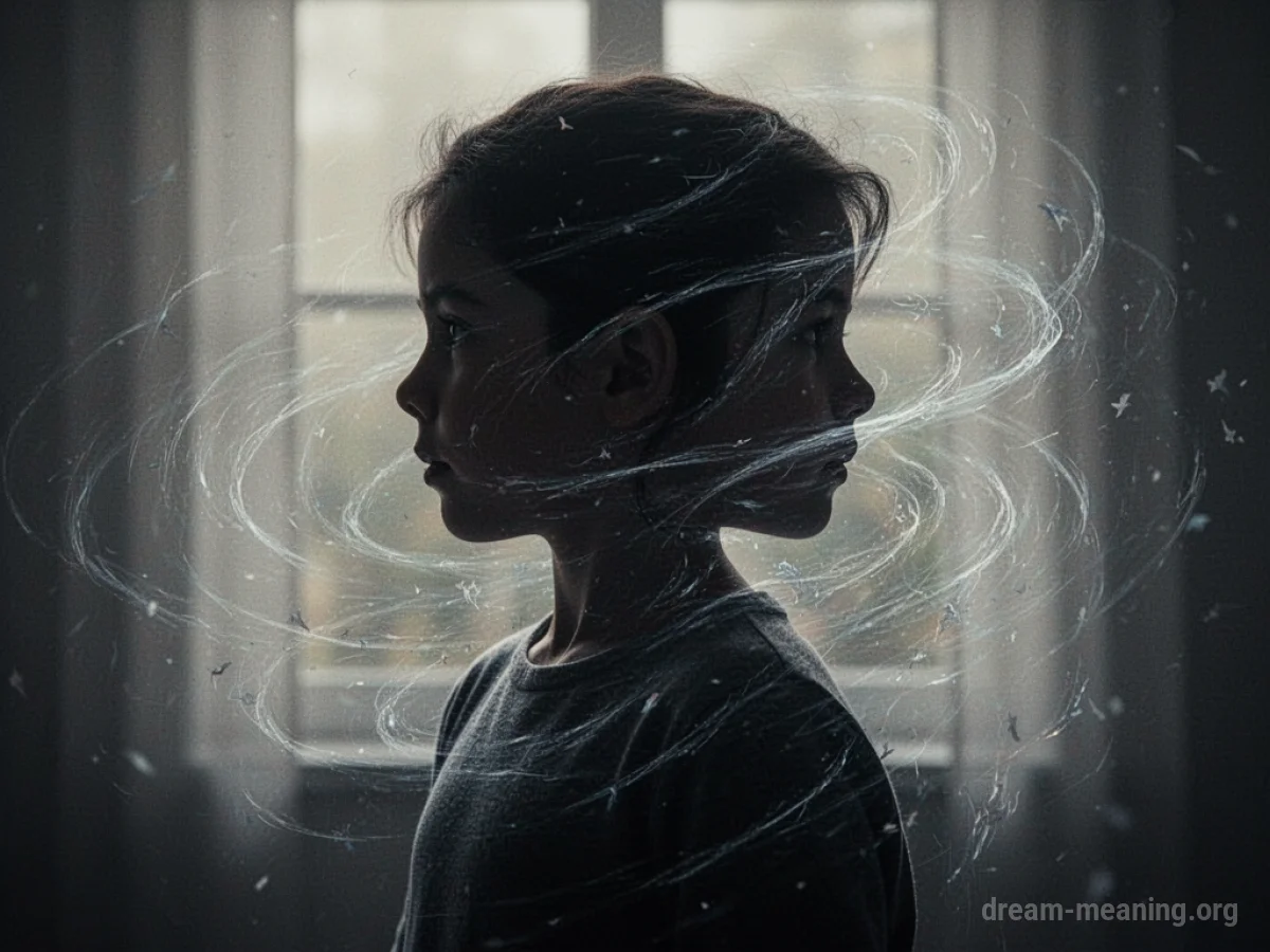 Silhouette of a person with faint, swirling patterns overlaying their form.