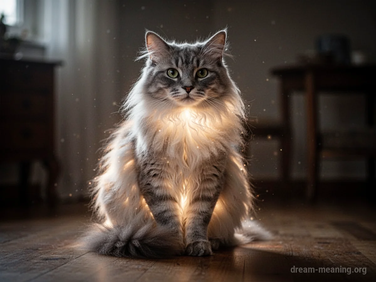 A cat with a gentle light surrounding its body.
