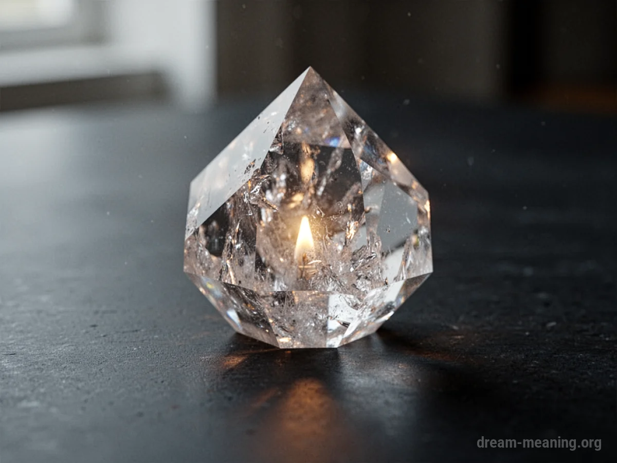A transparent crystal with internal light.
