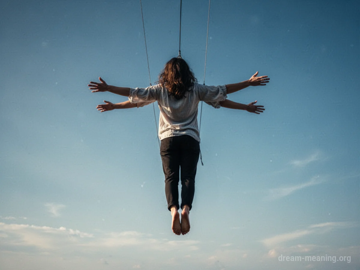 A person floats peacefully in the sky.