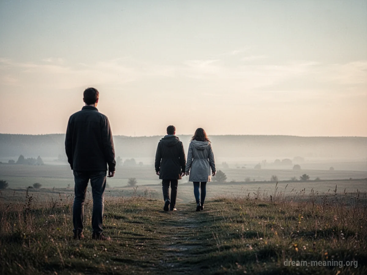 A person watches another couple walk away into the distance.